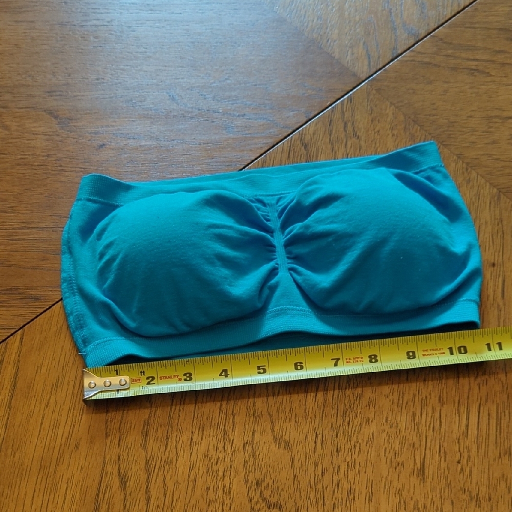 Blue Padded Bandeau Bra - Picture 3 of 4